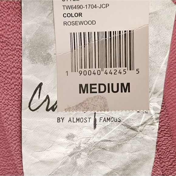 NWT CRAVEβFAME Women's Rosewood Mauve Ruffle Cold Shoulder Top Size Medium - Picture 14 of 16